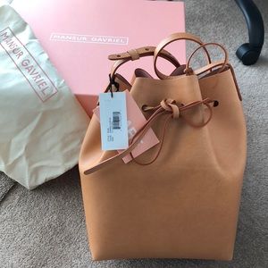 NWT Mansur Gavriel Cammello Rosa Bucket Bag